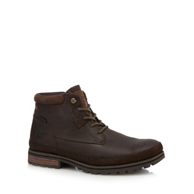 Chocolate brown 'Oatman' lace-up boots